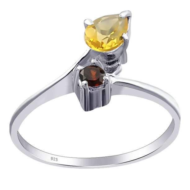 Sterling Silver Rhodium Plated Pear Citrine Cross Pendant Color H-I, Clarity SI2-I1 Sterling Silver Rhodium Plated Pear Citrine Cross Pendant Color H-I, Clarity SI2-I1